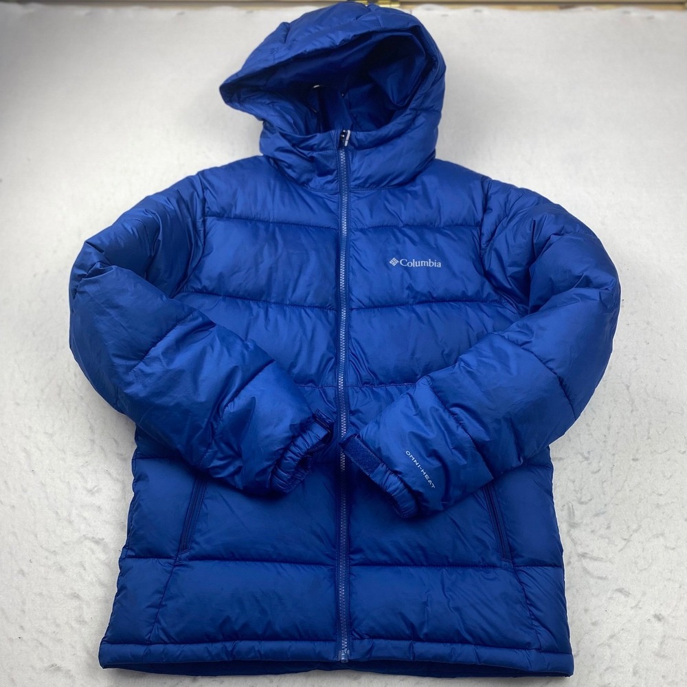 Columbia Pike Lake II Omni-Heat Hooded Puffer Jacket Blue Youth Boys L 14/16